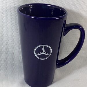 Mercedes Benz Mug Tall 16 oz Cup Dark Blue White Logo EUC